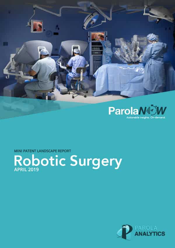 cover photo for robotic surgery patent landscape report