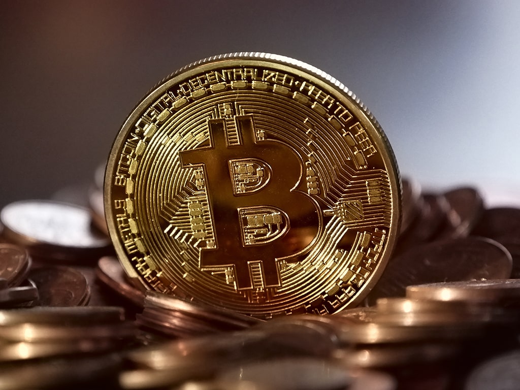 bitcoin coin closeup