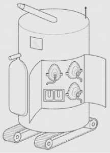 Fig. 1. A perspective view of a robotic apparatus as described in Ford’s patent application.