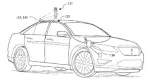 Fig. 1. A schematic diagram of a motor vehicle producing a hologram [125] through a projection device in its antenna [110, 140]. It works in conjunction with a mist generator [120] attached to a water tank [130].